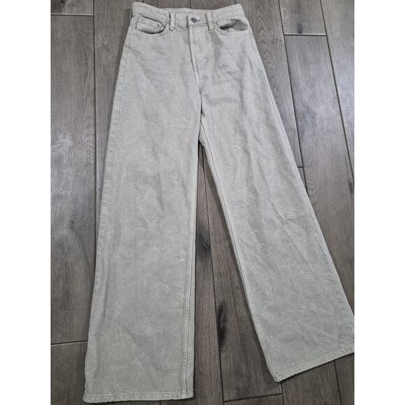 H&M Pants - &Denim Wide Leg Size 4 Beige Pants High Rise